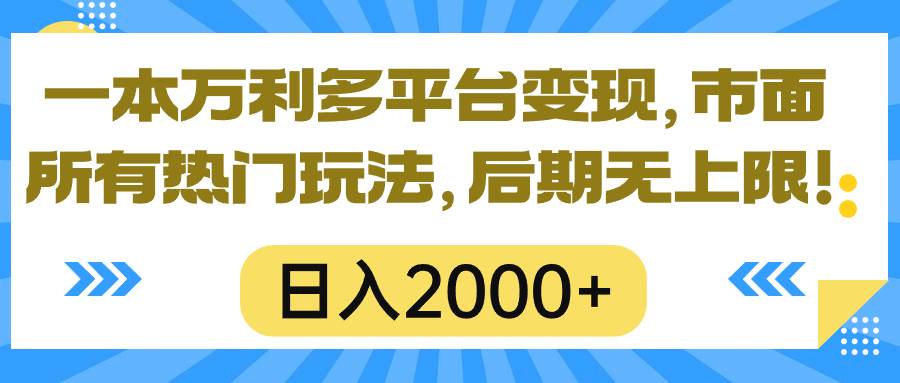 一本万利多平台变现，市面所有热门玩法，日入2000+，后期无上限！安创网-网创项目资源站-副业项目-创业项目-搞钱项目安创网
