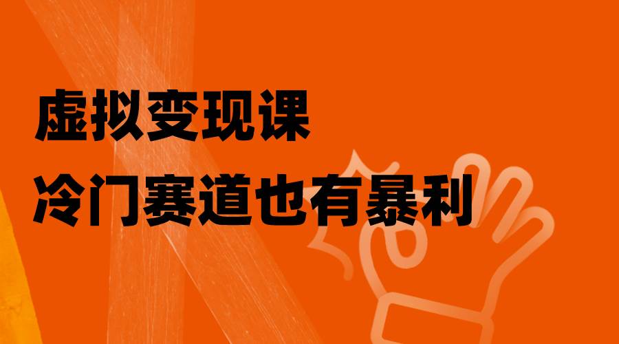 虚拟变现课，冷门赛道也有暴利，手把手教你玩转冷门私域安创网-网创项目资源站-副业项目-创业项目-搞钱项目安创网
