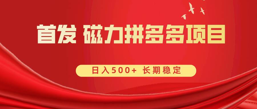 首发 磁力拼多多自撸  日入500+安创网-网创项目资源站-副业项目-创业项目-搞钱项目安创网