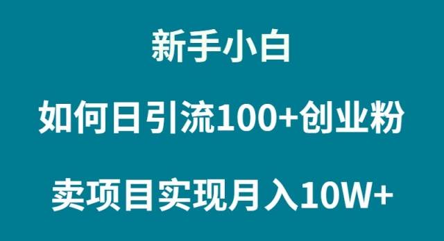 新手小白如何通过卖项目实现月入10W+安创网-网创项目资源站-副业项目-创业项目-搞钱项目安创网