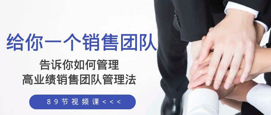 给你一个销售团队，告诉你如何管理，高业绩销售团队管理法（89节课）安创网-网创项目资源站-副业项目-创业项目-搞钱项目安创网