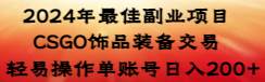 2024年最佳副业项目 CSGO饰品装备交易 轻易操作单账号日入200+安创网-网创项目资源站-副业项目-创业项目-搞钱项目安创网