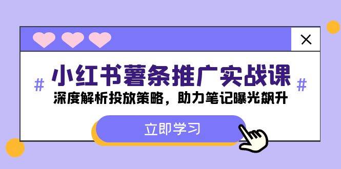 小红书-薯 条 推 广 实战课：深度解析投放策略，助力笔记曝光飙升安创网-网创项目资源站-副业项目-创业项目-搞钱项目安创网