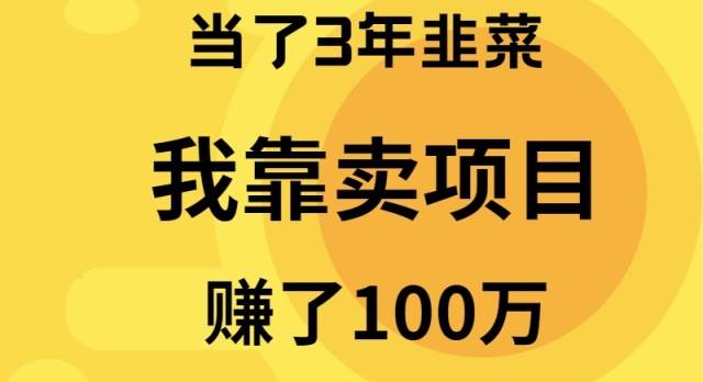 当了3年韭菜，我靠卖项目赚了100万安创网-网创项目资源站-副业项目-创业项目-搞钱项目安创网