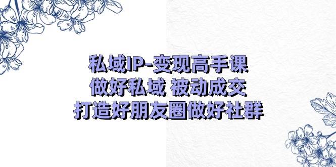 私域IP-变现高手课：做好私域 被动成交，打造好朋友圈做好社群（18节）安创网-网创项目资源站-副业项目-创业项目-搞钱项目安创网