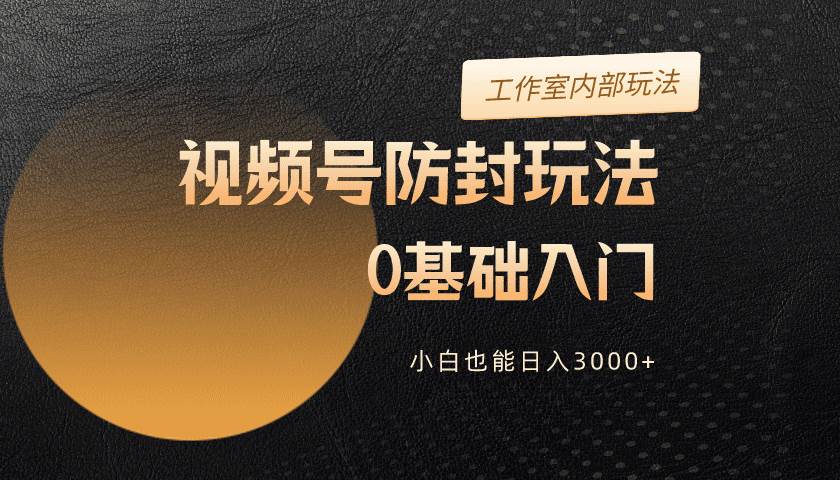 2024视频号升级防封玩法，零基础入门，小白也能日入3000+安创网-网创项目资源站-副业项目-创业项目-搞钱项目安创网