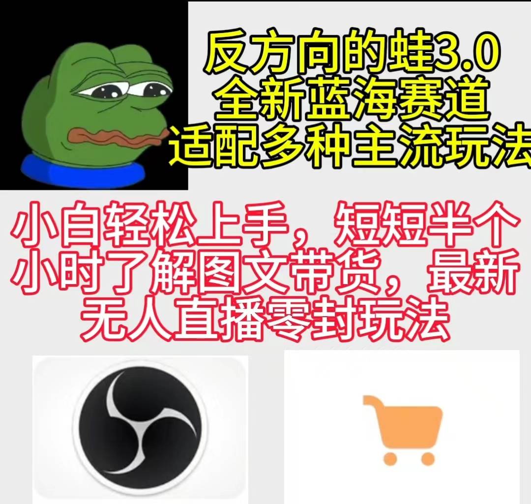 反方向的蛙3.0，图文最新玩法，变现多元化，新蓝海项目，小白轻松上手安创网-网创项目资源站-副业项目-创业项目-搞钱项目安创网