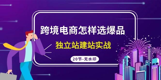 跨境电商怎样选爆品，独立站建站实战（20节高清无水印课）安创网-网创项目资源站-副业项目-创业项目-搞钱项目安创网