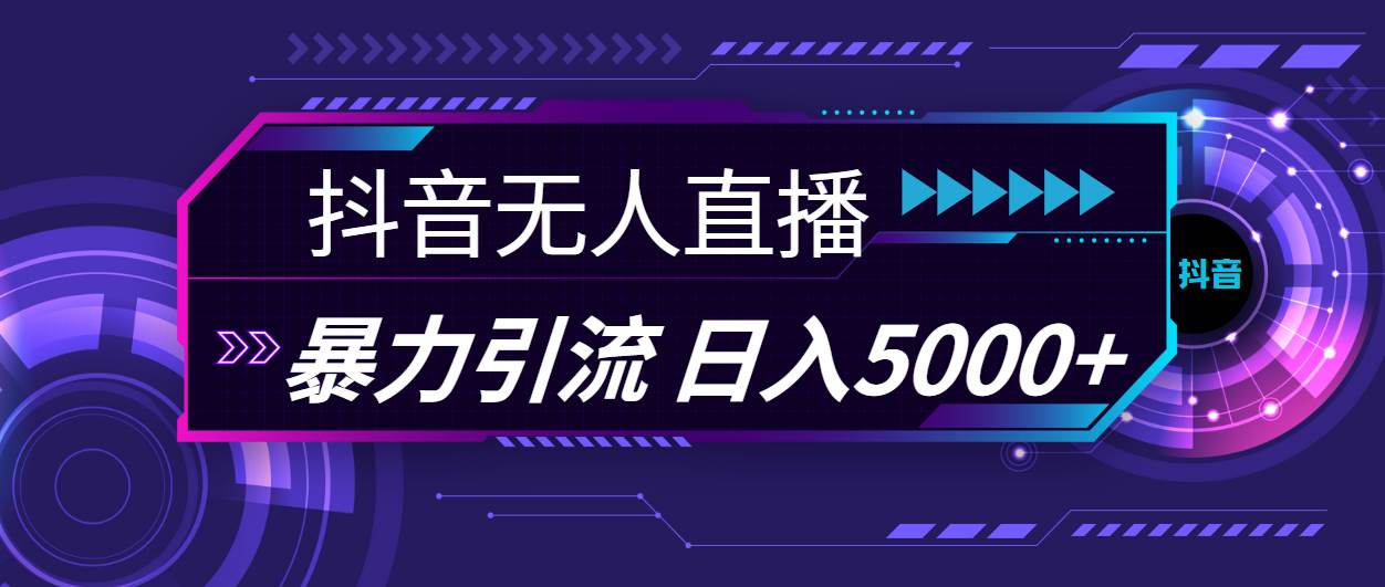 抖音无人直播，暴利引流，日入5000+安创网-网创项目资源站-副业项目-创业项目-搞钱项目安创网
