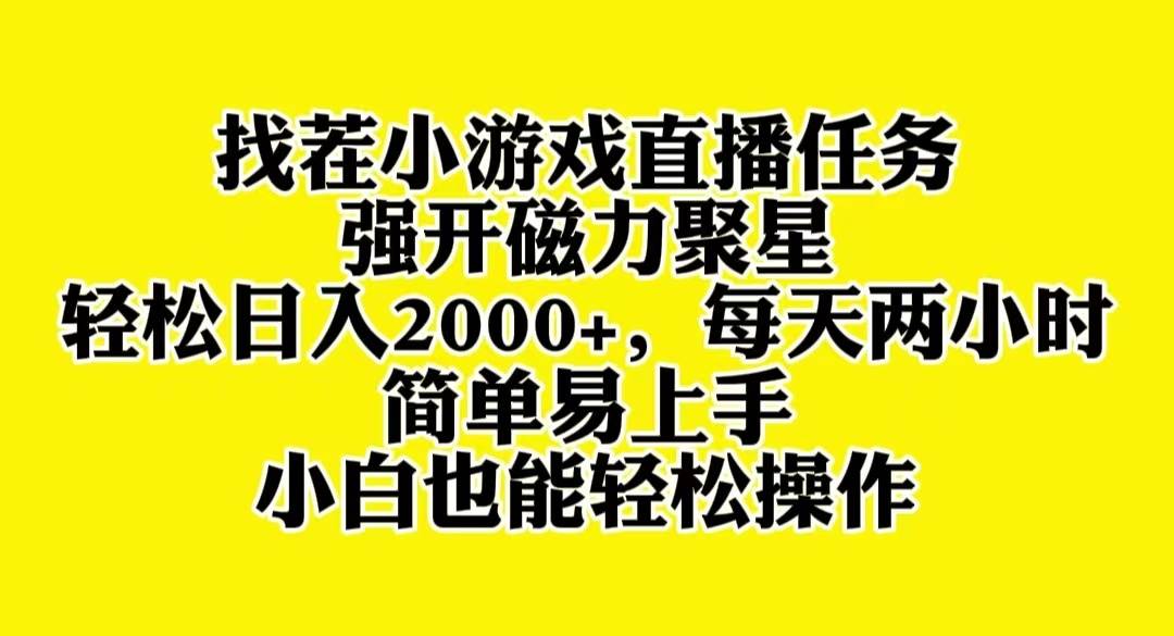 找茬小游戏直播，强开磁力聚星，轻松日入2000+，小白也能轻松上手安创网-网创项目资源站-副业项目-创业项目-搞钱项目安创网