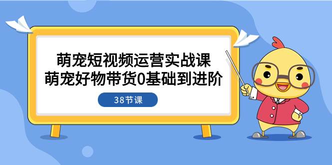 萌宠·短视频运营实战课：萌宠好物带货0基础到进阶（38节课）安创网-网创项目资源站-副业项目-创业项目-搞钱项目安创网