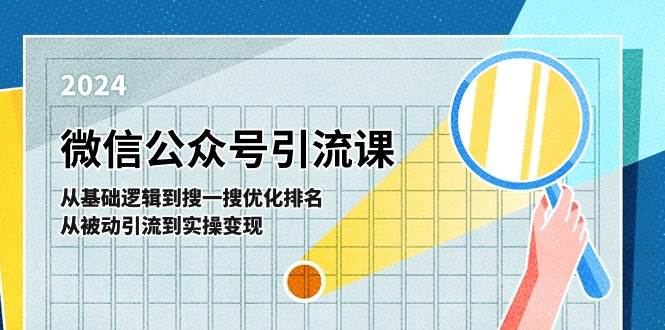 微信公众号实操引流课-从基础逻辑到搜一搜优化排名，从被动引流到实操变现安创网-网创项目资源站-副业项目-创业项目-搞钱项目安创网
