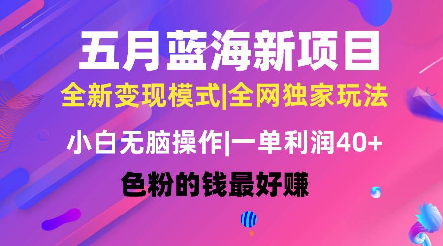 五月蓝海项目全新玩法，小白无脑操作，一天几分钟，矩阵操作，月入4万+安创网-网创项目资源站-副业项目-创业项目-搞钱项目安创网