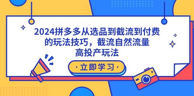2024拼多多从选品到截流到付费的玩法技巧，截流自然流量玩法，高投产玩法安创网-网创项目资源站-副业项目-创业项目-搞钱项目安创网