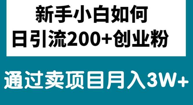 新手小白日引流200+创业粉,通过卖项目月入3W+安创网-网创项目资源站-副业项目-创业项目-搞钱项目安创网