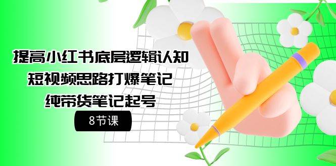 提高小红书底层逻辑认知+短视频思路打爆笔记+纯带货笔记起号（8节课）安创网-网创项目资源站-副业项目-创业项目-搞钱项目安创网