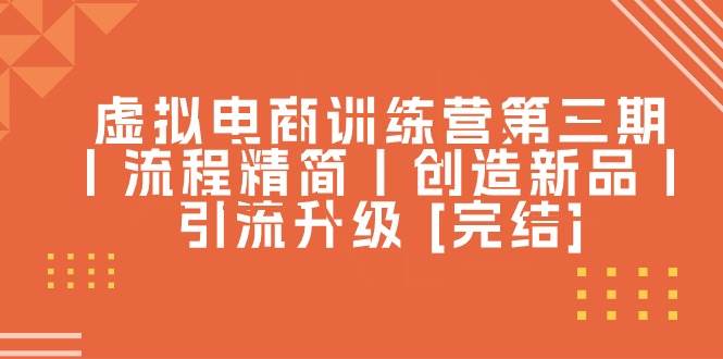 虚拟电商训练营第三期丨流程精简丨创造新品丨引流升级 [完结]安创网-网创项目资源站-副业项目-创业项目-搞钱项目安创网