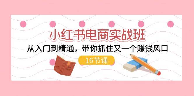 小红书电商实战班，从入门到精通，带你抓住又一个赚钱风口（16节）安创网-网创项目资源站-副业项目-创业项目-搞钱项目安创网