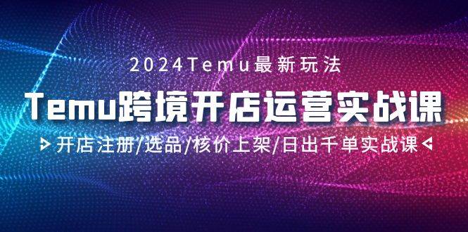 2024Temu跨境开店运营实战课，开店注册/选品/核价上架/日出千单实战课安创网-网创项目资源站-副业项目-创业项目-搞钱项目安创网