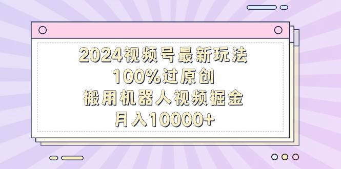 2024视频号最新玩法，100%过原创，搬用机器人视频掘金，月入10000+安创网-网创项目资源站-副业项目-创业项目-搞钱项目安创网