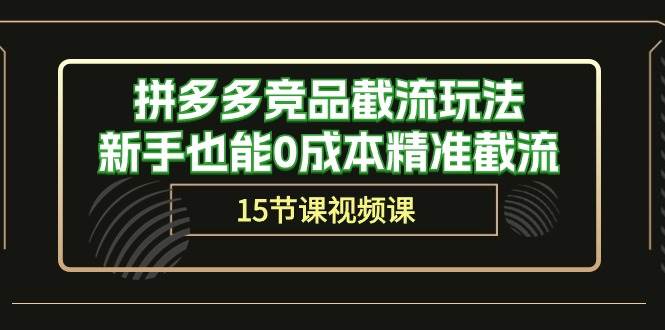 拼多多竞品截流玩法，新手也能0成本精准截流（15节课）安创网-网创项目资源站-副业项目-创业项目-搞钱项目安创网