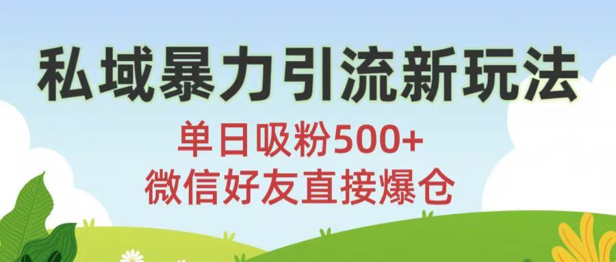 私域暴力引流新玩法!单日吸粉500+，微信好友直接爆仓安创网-网创项目资源站-副业项目-创业项目-搞钱项目安创网