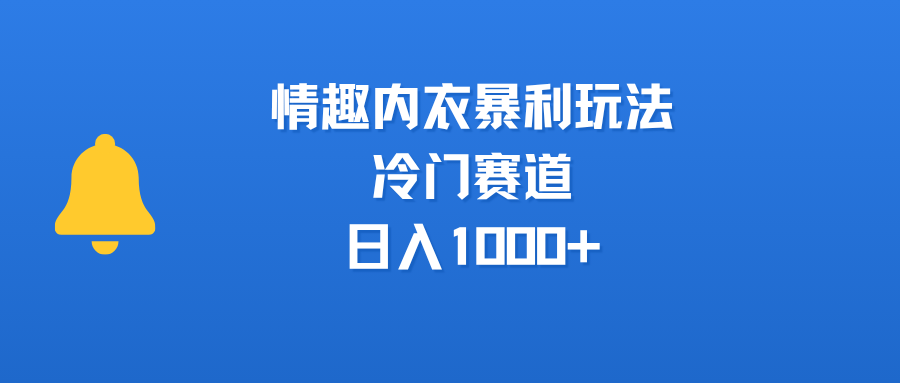 情趣内衣暴利玩法，冷门赛道，日入1000+安创网-网创项目资源站-副业项目-创业项目-搞钱项目安创网