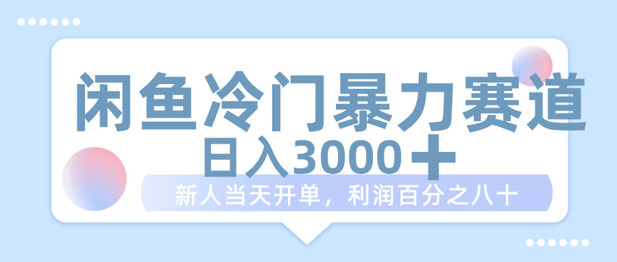 闲鱼冷门暴力赛道，一单 80%利润，新人轻松日入 1000+安创网-网创项目资源站-副业项目-创业项目-搞钱项目安创网