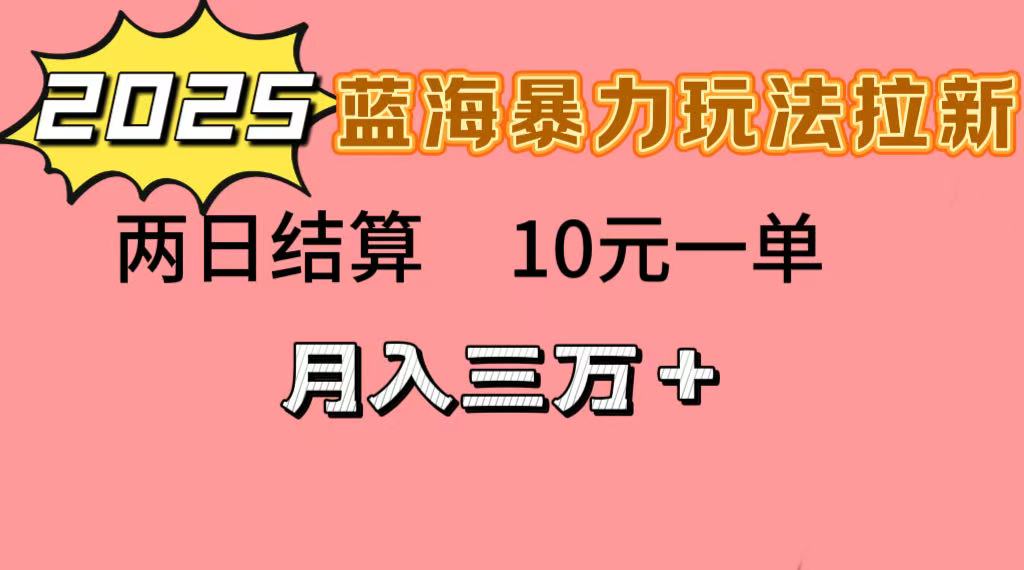蓝海暴力拉新项目，10元一单，两日结算，月入3w➕安创网-网创项目资源站-副业项目-创业项目-搞钱项目安创网