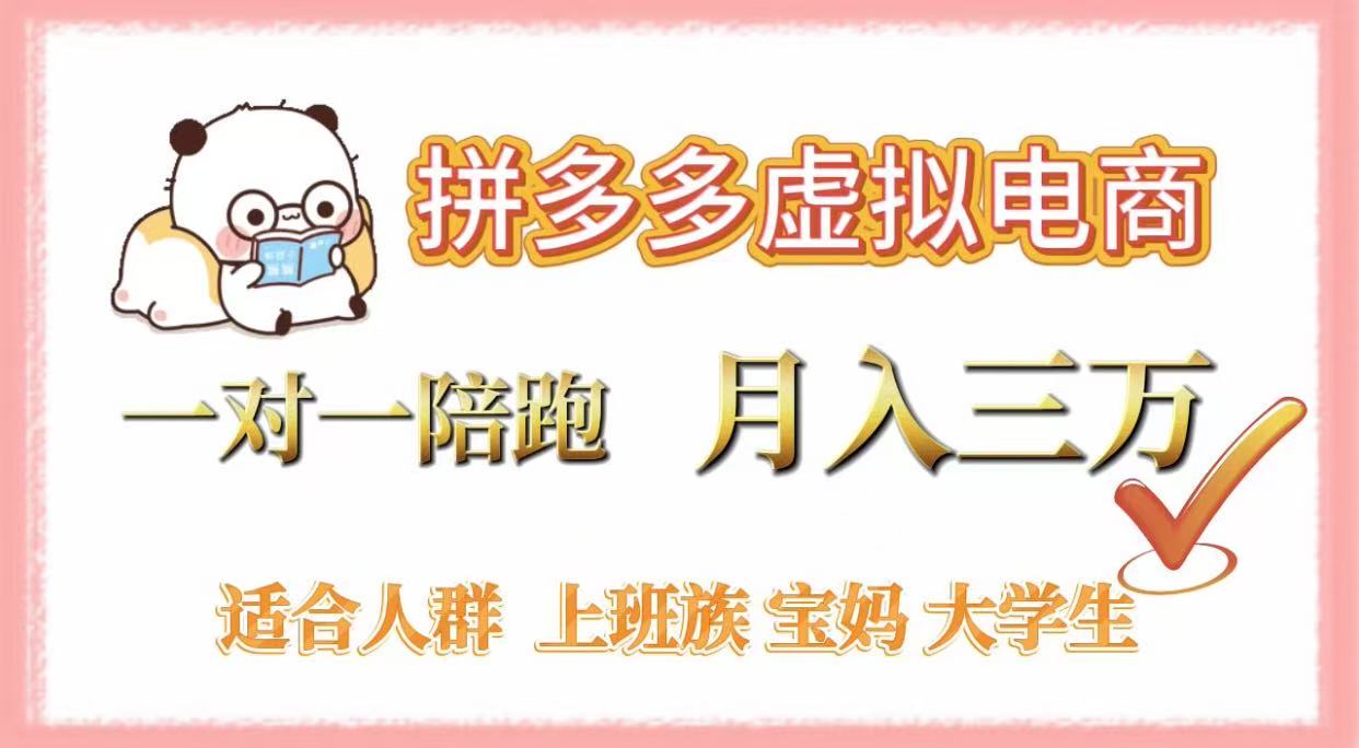 拼多多虚拟电商，一对一陪跑，月入3万，0囤货，轻资产，不发货安创网-网创项目资源站-副业项目-创业项目-搞钱项目安创网