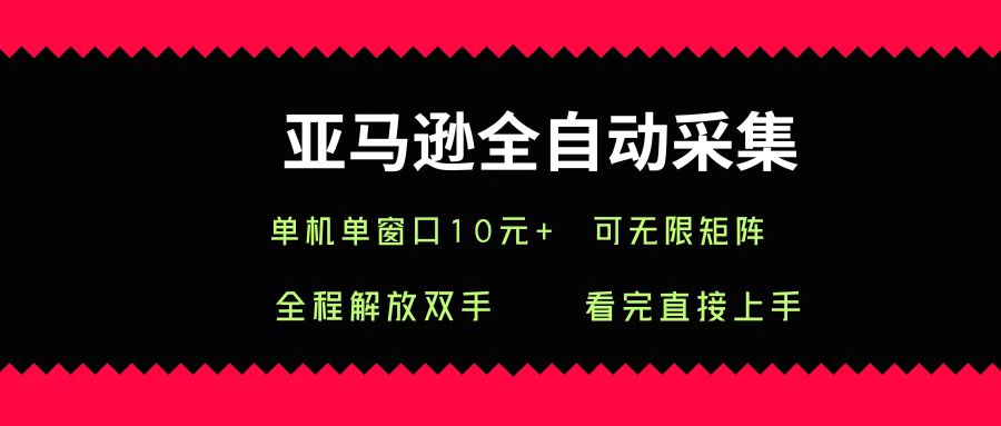亚马逊全自动采集，单机单窗口一天10+，可无限矩阵去做安创网-网创项目资源站-副业项目-创业项目-搞钱项目安创网