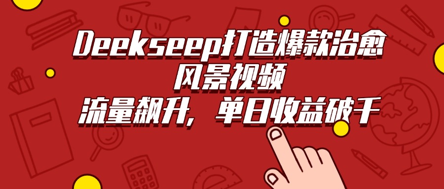 Deekseep打造爆款治愈风景视频，流量飙升，单日收益破千安创网-网创项目资源站-副业项目-创业项目-搞钱项目安创网