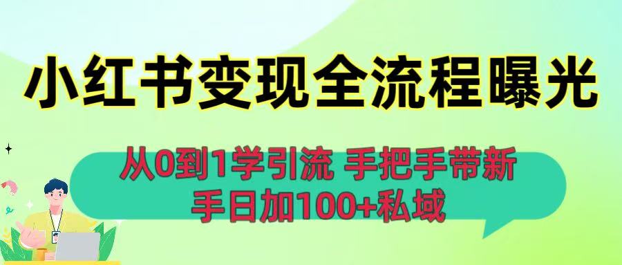 从0到1学引流：小红书变现全流程曝光，手把手带新手日加100+私域安创网-网创项目资源站-副业项目-创业项目-搞钱项目安创网