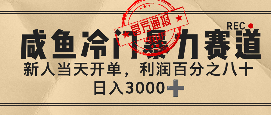 闲鱼，冷门暴力赛道，一单 80%利润，新人轻松日入 3000+安创网-网创项目资源站-副业项目-创业项目-搞钱项目安创网