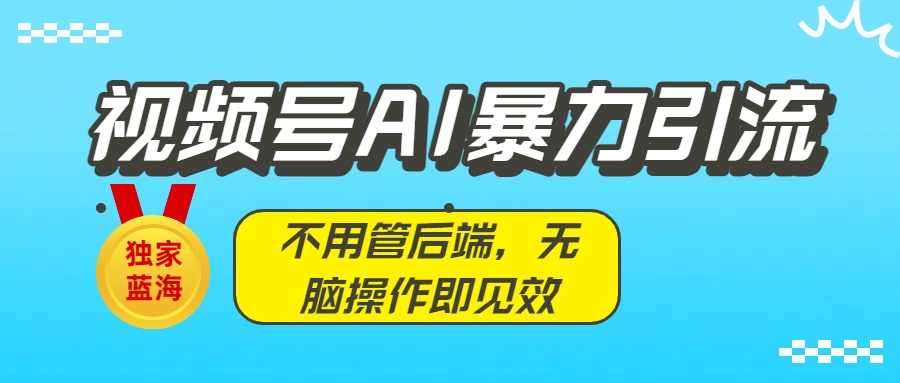 独家蓝海！视频号AI暴力引流：不用管后端，无脑操作即见效安创网-网创项目资源站-副业项目-创业项目-搞钱项目安创网