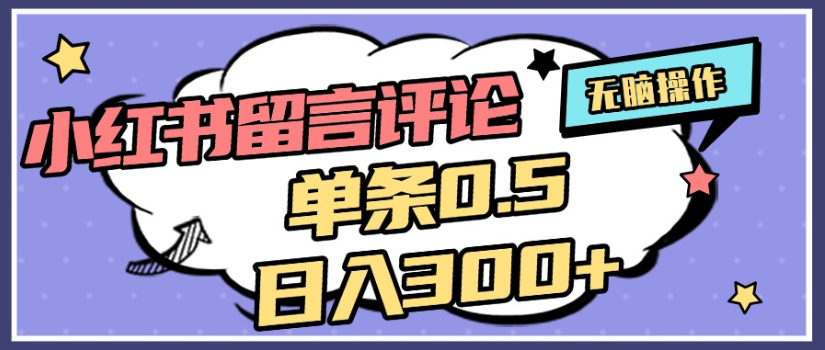 2025年最新小红书评论单条0.5元，日入300＋，无上限，详细操作流程安创网-网创项目资源站-副业项目-创业项目-搞钱项目安创网
