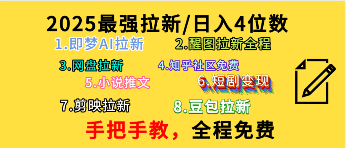全程免费，手把手教，日入4位数的拉新项目，教会你免费使用各种AI软件，并且持续更新市面上最新的项目哦！安创网-网创项目资源站-副业项目-创业项目-搞钱项目安创网