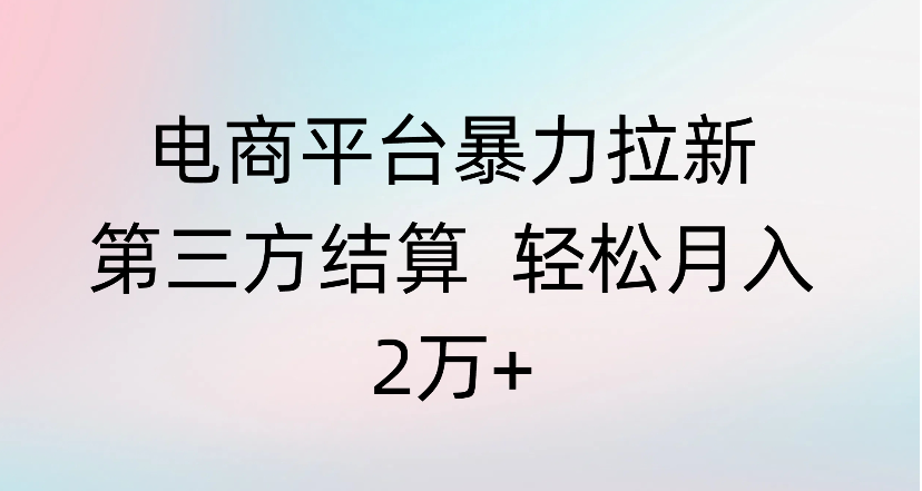 电商平台暴力拉新第三方结算 轻松月入2万+安创网-网创项目资源站-副业项目-创业项目-搞钱项目安创网