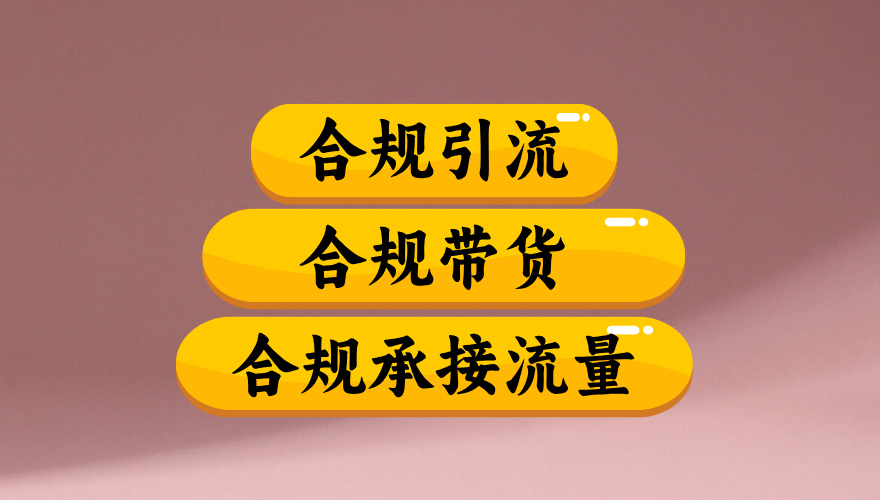 合规引流、合规并且高效地做带货、合规承接流量(揭秘)安创网-网创项目资源站-副业项目-创业项目-搞钱项目安创网