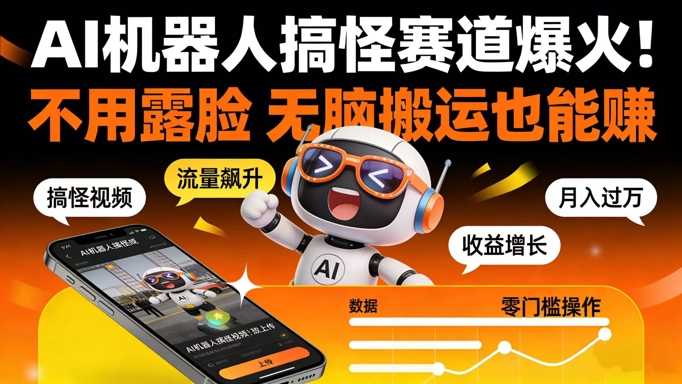 AI 机器人搞怪赛道爆火！不用露脸 无脑搬运也能赚安创网-网创项目资源站-副业项目-创业项目-搞钱项目安创网